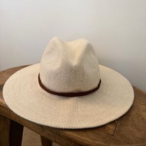 Urban Outfitters Cream Fedora with Brown‎ Band